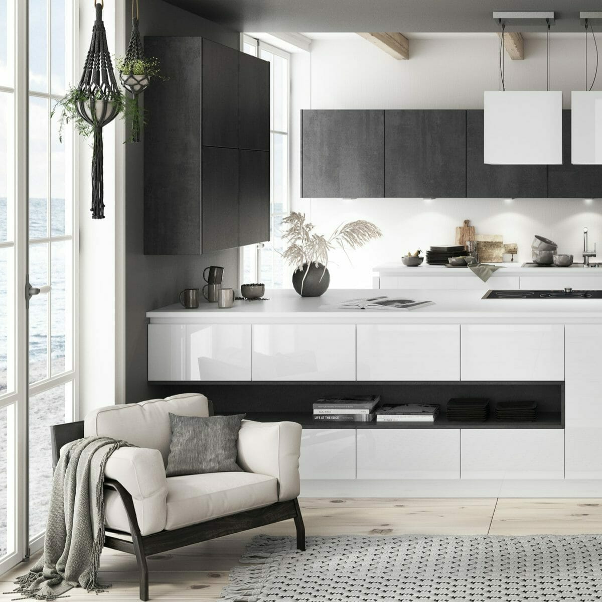 Handleless Contrasting Kitchen