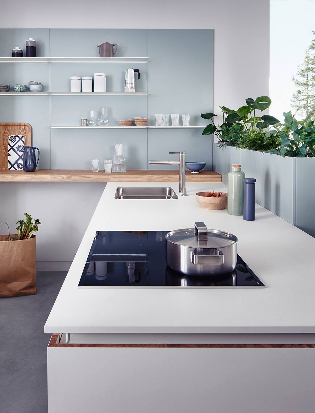 White Modern Kitchen Worktop