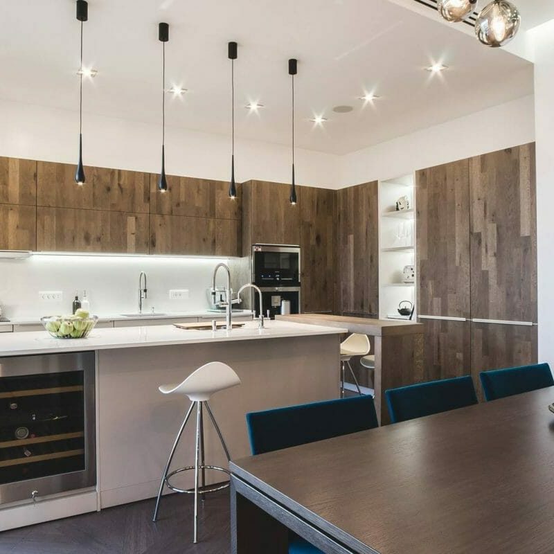 Contemporary Kitchen With Wooden Finish